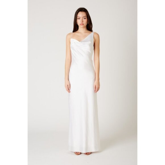 NWT White Bridal Party Maxi Dress | White Maxi Brdial Shower Evening Dress | - Picture 1 of 6